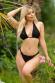 Slip bikini in tessuto brillante con dettaglio nodo. Nero