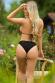 Slip bikini in tessuto brillante con dettaglio nodo. Nero