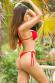 Tanga bikini brasiliana. Rosso