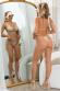 Tanga bikini con strass. Beige