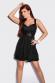 Vestito in organza con paillettes. Nero