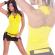 Top con anelli sulla schiena. Giallo.