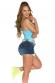 Top con fettuccia decorativa. Turchese