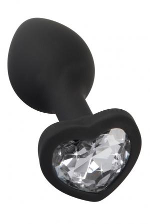 Plug in silicone con zircone a forma di cuore.