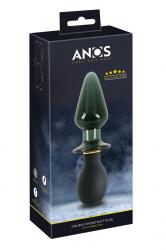 Double plug in silicone e vetro con vibrazione. Ricaricabile