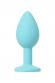 Plug color menta con gemma trasparente.