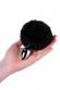 Plug in metallo argentato con peluche nero.