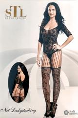 Catsuit in rete ricamata con maniche.