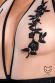 Body in Wetlook e microrete con decori floreali.
