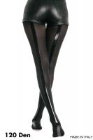 Collant nero con striscia posteriore nera lucida.