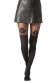 Collant nero con fiore.