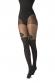 Collant nero con fiore.