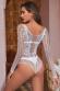 Body bianco traforato con maniche lunghe.
