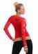 Shirt con maniche in pizzo. Rosso