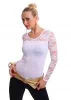 Shirt con maniche in pizzo.