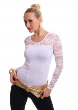 Shirt con maniche in pizzo.