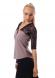 Maglia maniche 3/4 con pizzo. Tortora/nero