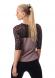 Maglia maniche 3/4 con pizzo. Tortora/nero