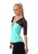 Maglia maniche 3/4 con pizzo. Celeste/nero
