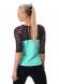 Maglia maniche 3/4 con pizzo. Celeste/nero