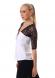Maglia maniche 3/4 con pizzo. Bianco/nero