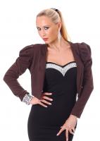 Bolero con maniche a sbuffo. Cioccolato