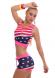 Set 2 pezzi bandiera USA. Bordi fucsia.