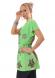 Blusa con motivi fantasia + cintura. Verde