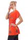 Blusa con motivi fantasia + cintura. Arancione