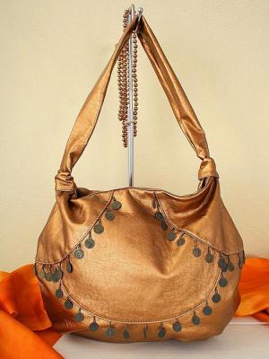Borsa bronzo con monetine pendenti.