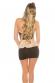 Mini abito con volants. Beige/nero.