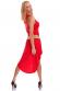 Vestito lungo svasato con coda. Rosso.