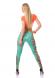 Leggings con stampa floreale. Verde acqua.