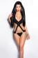 Monokini nero con incrocio e fibbie.