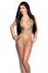 Monokini leopardato con incrocio e fibbie.