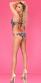 Monokini zebrato asimmetrico con catenelle e ciondoli.