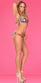 Monokini zebrato asimmetrico con catenelle e ciondoli.