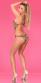 Monokini leopardato asimmetrico con catenelle e ciondoli.