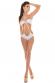 Monokini bianco perlato con catene dorate.