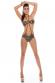 Monokini pitonato con catene dorate.