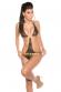 Monokini leopardato con cintura. Cappuccino/oro.