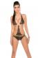 Monokini leopardato con cintura. Cappuccino/oro.