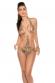 Monokini leopardato con cintura. Beige/oro.
