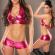 Top fucsia lucido con zip.