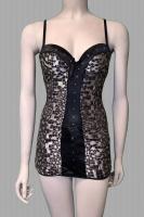 Chemise fantasia mosaico. Nero-argento