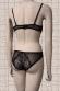 Body in satin e pizzo. Blu-nero