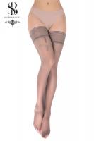 Ballerina: calze autoreggenti c/disegno reggicalze. Grigio. Art. 548