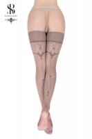 Ballerina: calze autoreggenti con riga e disegno. Grigio. Art. 550