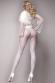 Collant bianco velato con ricami floreali. Art. 582