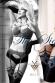 Calze nere da reggicalze con ricami e riga blu. Art. BS152
